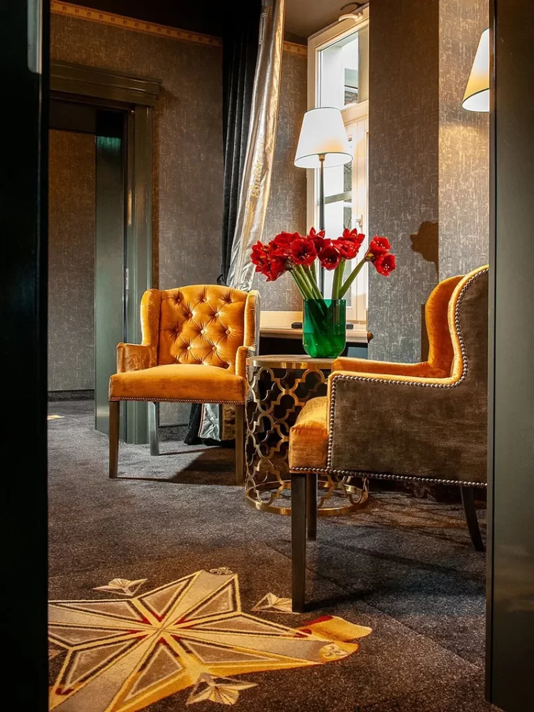 Contract flooring with customized and certified flame retardant carpet
