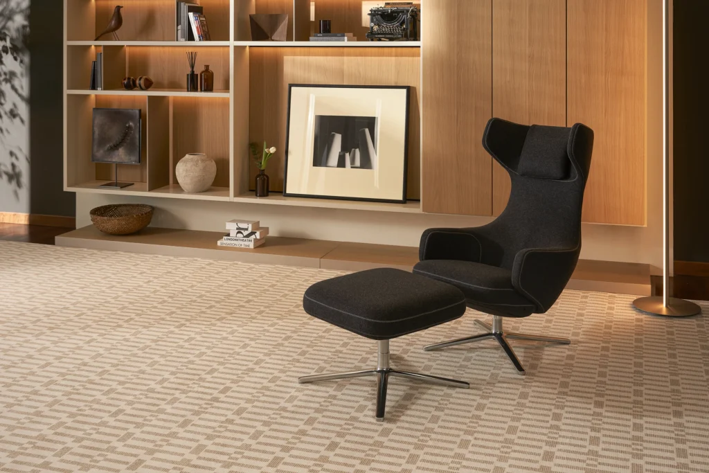 Intérieur d’hôtel avec moquette Radici Carpet personnalisée sur mesure