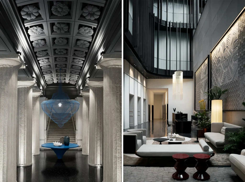 Custom-designed hotel carpet with high-quality finishes